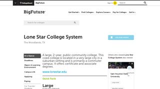 
                            5. Lone Star College System - College Search - The College Board