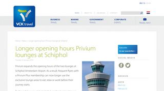 
                            6. Longer opening hours Privium lounges at Schiphol | VCK Travel