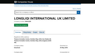 
                            9. LONGLIQI INTERNATIONAL UK LIMITED - Overview (free company ...