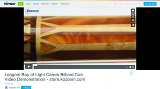 
                            12. Longoni Ray of Light Carom Billiard Cue Video Demonstration - Vimeo