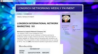 
                            5. LONGRICH NETWORKING WEEKLY PAYMENT: WEEKLY BONUS ...