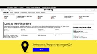 
                            10. Lonpac Insurance Bhd: Company Profile - Bloomberg