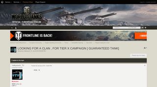 
                            12. LOOKING FOR A CLAN , FOR TIER X CAMPAIGN [ GUARANTEED TANK ...