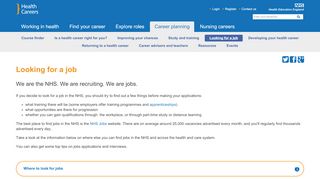 
                            8. Looking for a job | Health Careers - NHS Careers