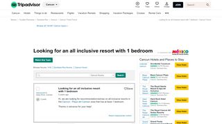 
                            6. Looking for an all inclusive resort with 1 bedroom - Cancun Forum ...