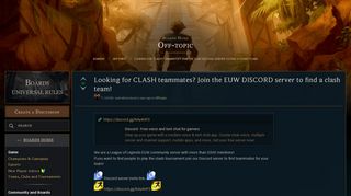 
                            10. Looking for CLASH teammates? Join the EUW DISCORD server to find a ...