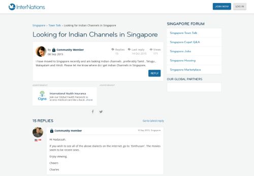 
                            7. Looking for Indian Channels in Singapore | InterNations