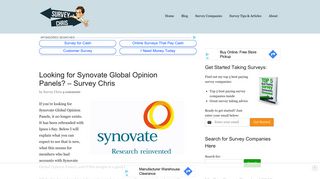 
                            7. Looking for Synovate Global Opinion Panels? - Survey Chris