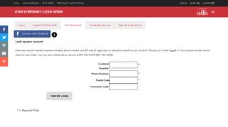 
                            9. Lookup Your Account - Utah Symphony | Utah Opera | Login