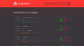 
                            4. looperman.com passwords - BugMeNot