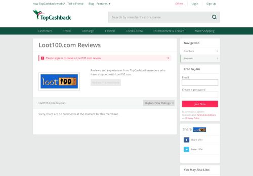 
                            10. Loot100.com Reviews and Feedback- Page 1 - TopCashback