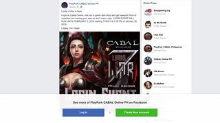 
                            11. Lords of War is here. Login to Cabal... - PlayPark CABAL Online PH ...