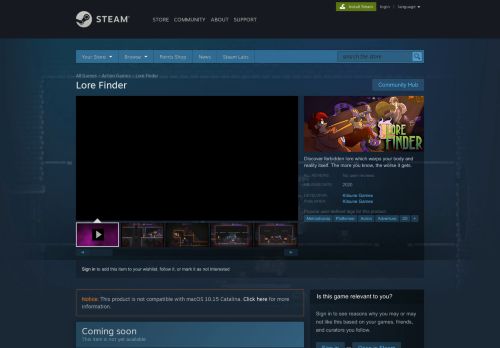 
                            11. Lore Finder on Steam