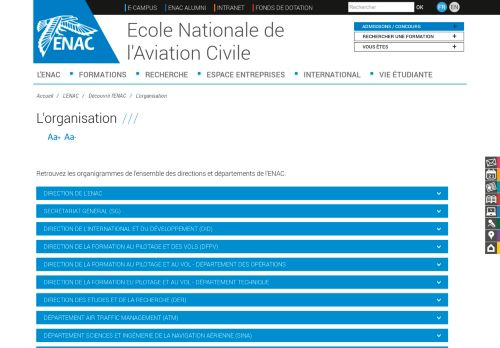 
                            13. L'organisation | ENAC