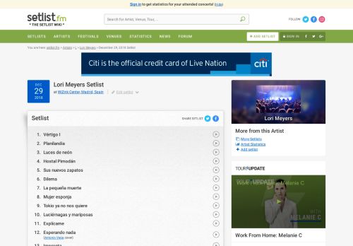 
                            13. Lori Meyers Concert Setlist at WiZink Center, Madrid on December 29 ...