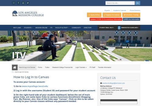 
                            9. Los Angeles Mission College - How to Log In to Canvas