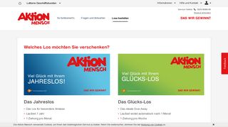 
                            3. Los-Bestellung für Geschäftskunden - Aktion Mensch