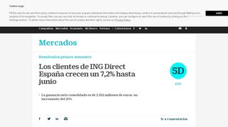 
                            12. Los clientes de ING Direct España crecen un 7,2% hasta junio ...