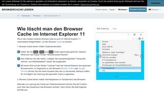 
                            11. Löschen Sie den Cache in Ihrem IE 11 Browser (Windows)