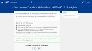 
                            4. Löschen von E-Mails im Webmail nicht möglich - 1&1 IONOS Hilfe