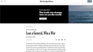 
                            13. Lose a General, Win a War - The New York Times