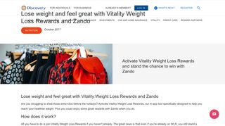 
                            9. Lose weight and feel great with Vitality Weight Loss Rewards and Zando