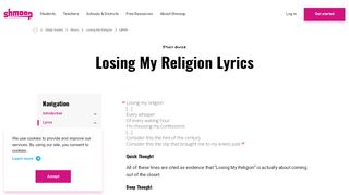 
                            13. Losing My Religion - Shmoop