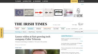 
                            13. Losses widen at fast-growing tech company Cubic Telecom - Irish Times