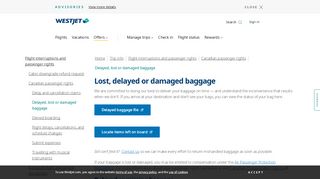 
                            3. Lost and found baggage claim, delayed baggage | WestJet