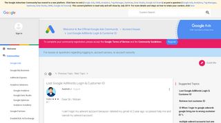 
                            10. Lost Google AdWords LogIn & Customer ID - The Google Advertiser ...