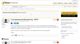 
                            12. Lost login/password/product key - HELP! | Norton Community