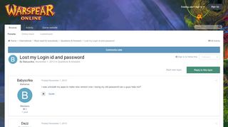 
                            1. Lost my Login id and password - Questions & Answers - Warspear ...