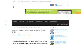 
                            9. LOST OR FORGET YOUR JAMB DETAILS? GET IT BACK | Jambito
