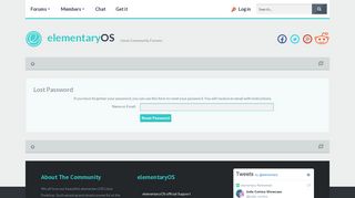 
                            3. Lost Password | elementaryOS Linux Forums