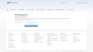 
                            5. Lost password - My Manpower - Manpower Belgium