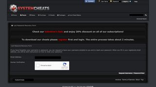 
                            3. Lost Password Recovery Form - SystemCheats - Undetected Cheats ...