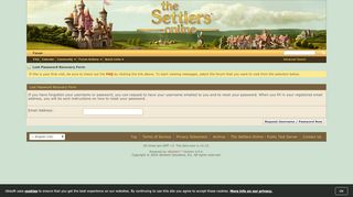 
                            11. Lost Password Recovery Form - The Settlers Online