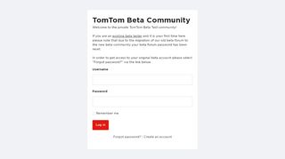 
                            12. Lost Password Recovery Form - TomTom Beta Test program