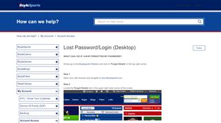 
                            7. Lost Password/Login – How can we help?