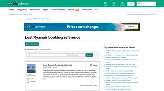 
                            4. Lost Ryanair booking reference - Air Travel Forum - TripAdvisor