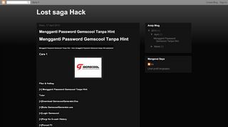
                            13. Lost saga Hack: Mengganti Password Gemscool Tanpa Hint