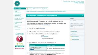 
                            6. Lost Username or Password for your Broadband Service (adsl ...