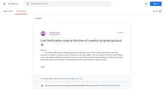 
                            12. Lost Verification code at the time of creation of gmail account ...