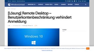 
                            12. [Lösung] Remote Desktop ... - Windows United