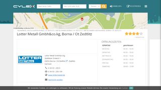 
                            13. Lotter Metall Gmbh&co.kg in Borna / Ot Zedtlitz - Öffnungszeiten - Cylex