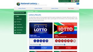 
                            12. Lottery Results - SA National Lottery - National Lottery South Africa
