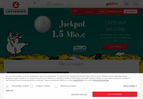 
                            4. Lotto auf win2day - die Spieleseite der Österreichischen Lotterien