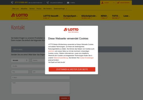 
                            10. LOTTO Baden-Württemberg - Kontakt