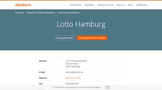 
                            11. Lotto Hamburg Kündigungsadresse und Kontaktdaten - Aboalarm