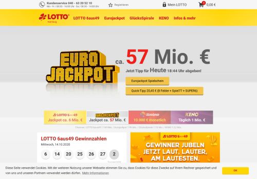 
                            2. LOTTO online spielen in Hamburg? Nur bei LOTTO Hamburg!